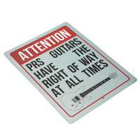 PRS Guitars "Right of Way" Metal Wall Sign ***New For Fall***