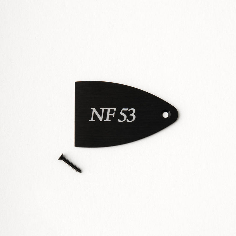 PRS Truss Rod Cover, Black Anodized Aluminum, Etched Model Name