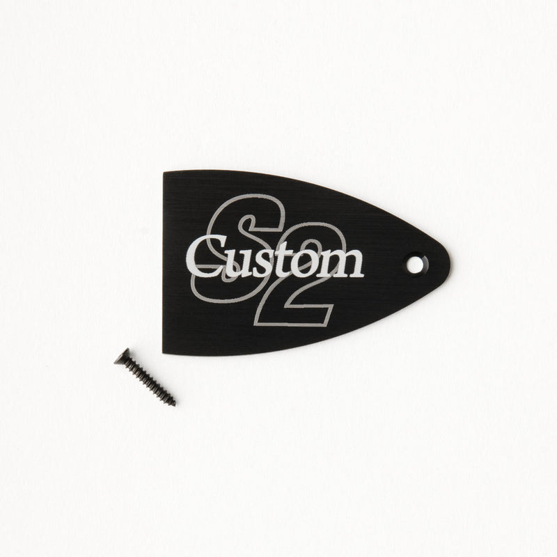 PRS Truss Rod Cover, Black Anodized Aluminum, Etched Model Name