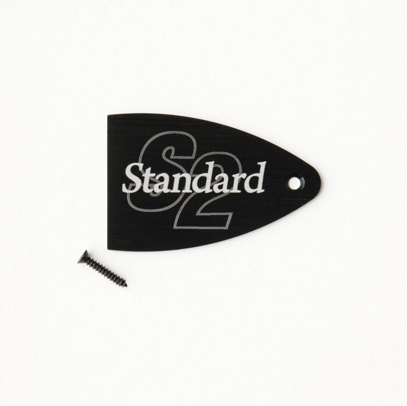 PRS Truss Rod Cover, Black Anodized Aluminum, Etched Model Name