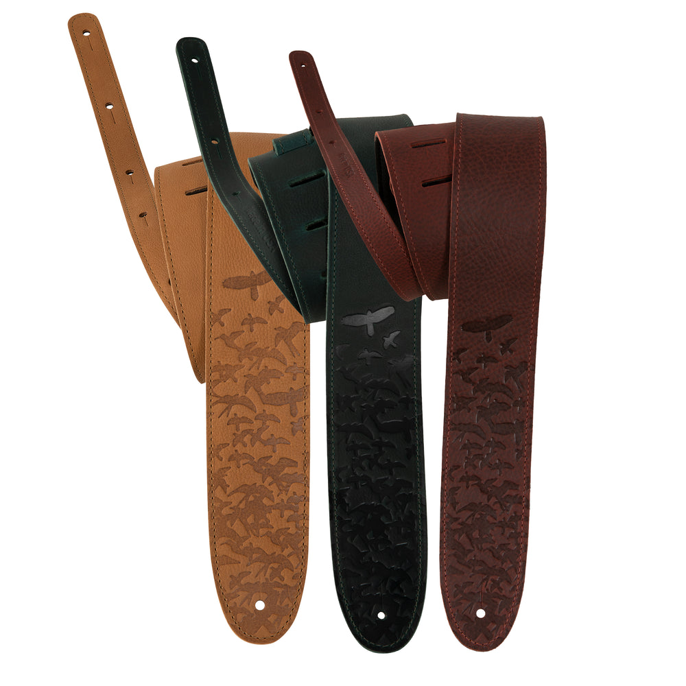 PRS 2.5” Leather Bird Swarm Strap (Rust and Tan)